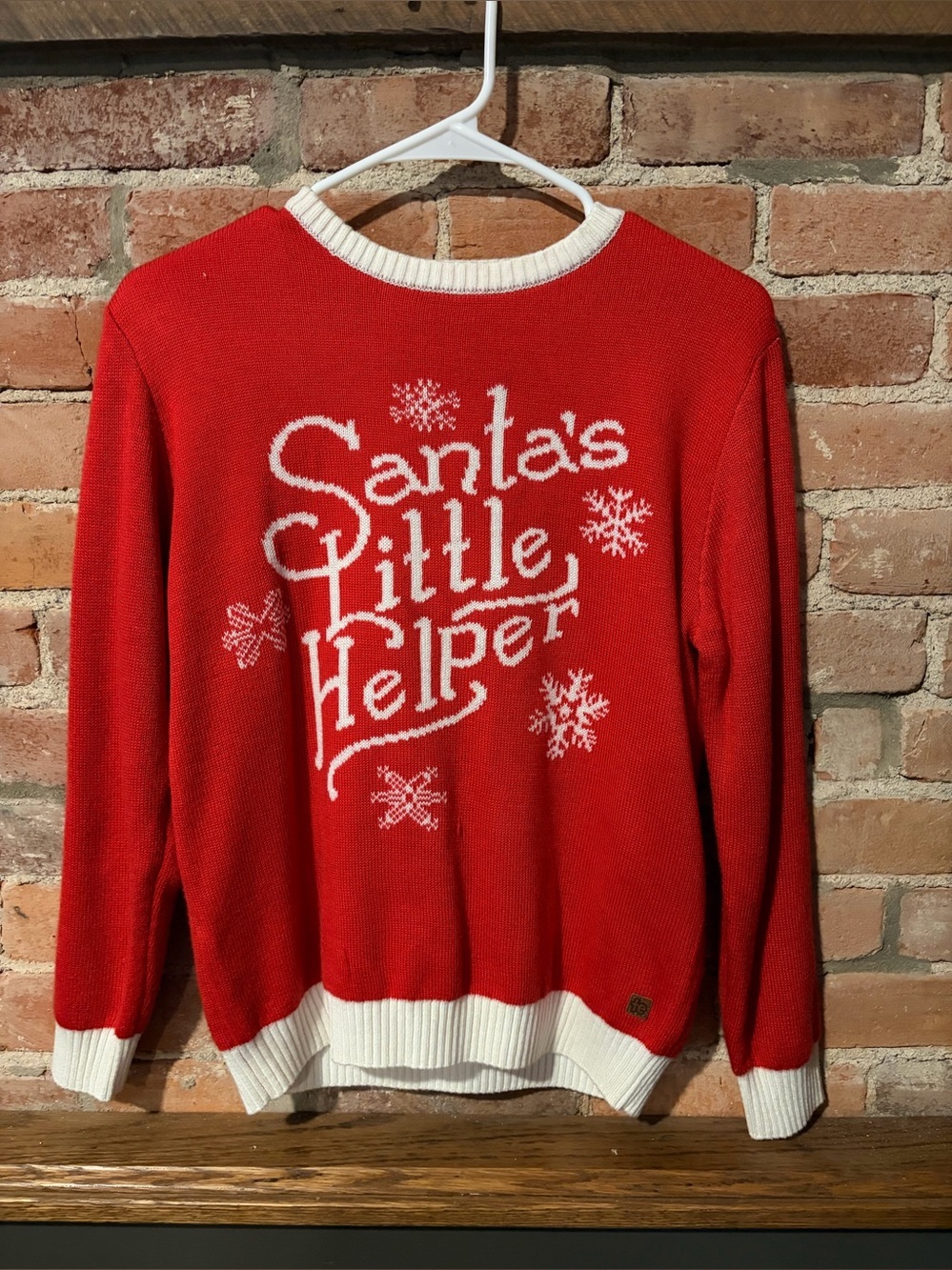 Tipsy Elves Red and White 'Santa's Little Helper' Crewneck Sweater